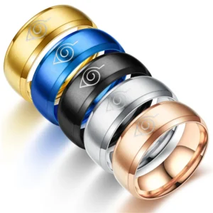 Anime ring cosplay Japanese Uzumaki alloy rings Men's and women's COS Character props SIZE6 -12