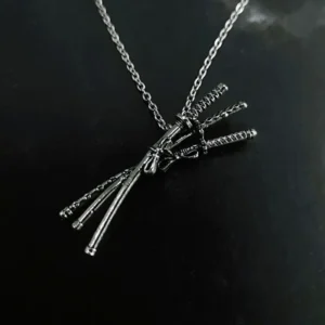 Retro Anime Figure Roronoa Zoro Necklace Japanese Samurai Sword Titanium Steel Pendant Necklace Men Women Fashion Jewelry