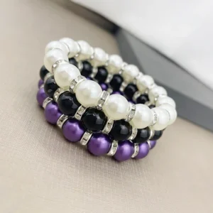 fnaf Anime 2 Rupee Items 3 Color Rope Chain Strand 10mm White Pearl Bracelet Women Jewelry Bangle Fine Quality